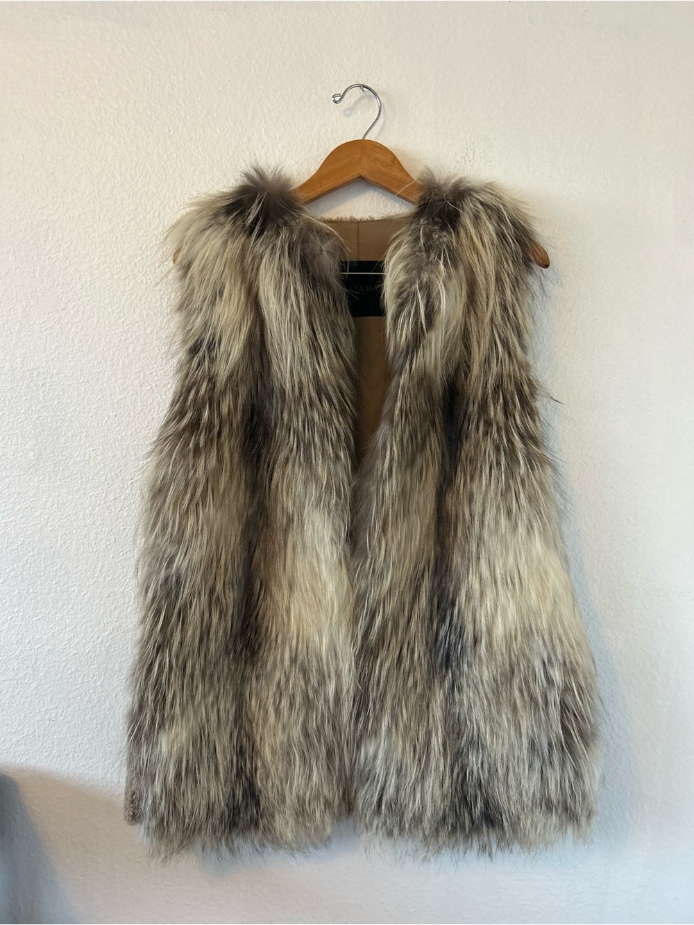 BLANCHA Fur Vest in Natural Multi-Tone Size S